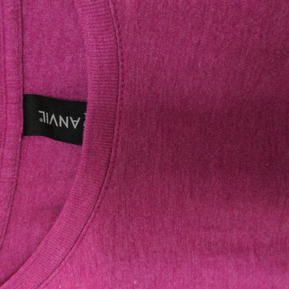 Anvil Size L Pink Lavender Polyester Cotton Rayon Short Sleeved Tee Shirt - Picture 4 of 5